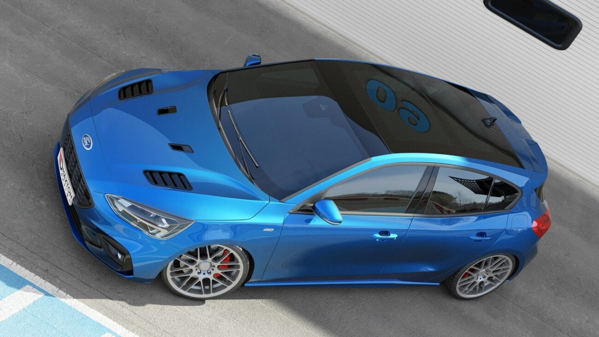 Motorhauben Luftschlitze passend für Ford Focus ST-Line / ST Mk4 (Klein) schwarz Hochglanz