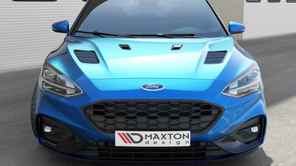 Motorhauben Luftschlitze passend für Ford Focus ST-Line / ST Mk4 schwarz Hochglanz