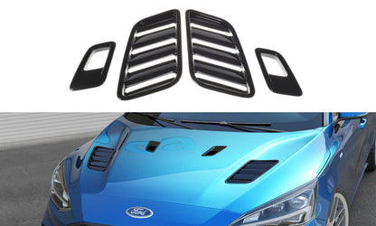 Motorhauben Luftschlitze passend für Ford Focus ST-Line / ST Mk4 schwarz Hochglanz