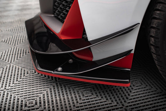 Obere Stoßstangen Flaps Wings vorne Canards passend für Audi R8 Mk2 FL schwarz Hochglanz