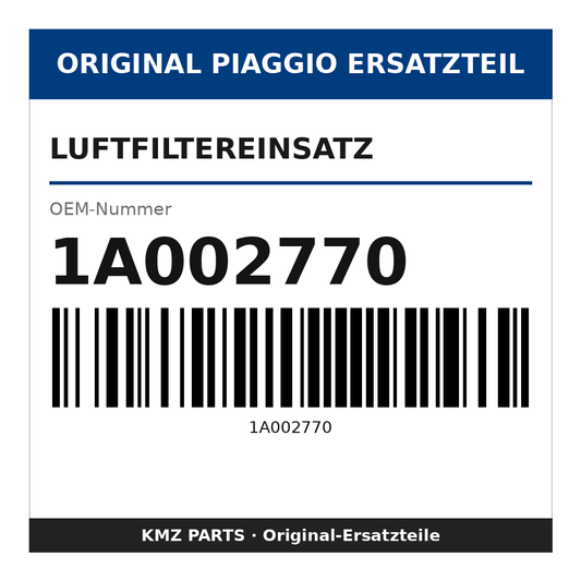 Piaggio Luftfiltereinsatz 1A002770