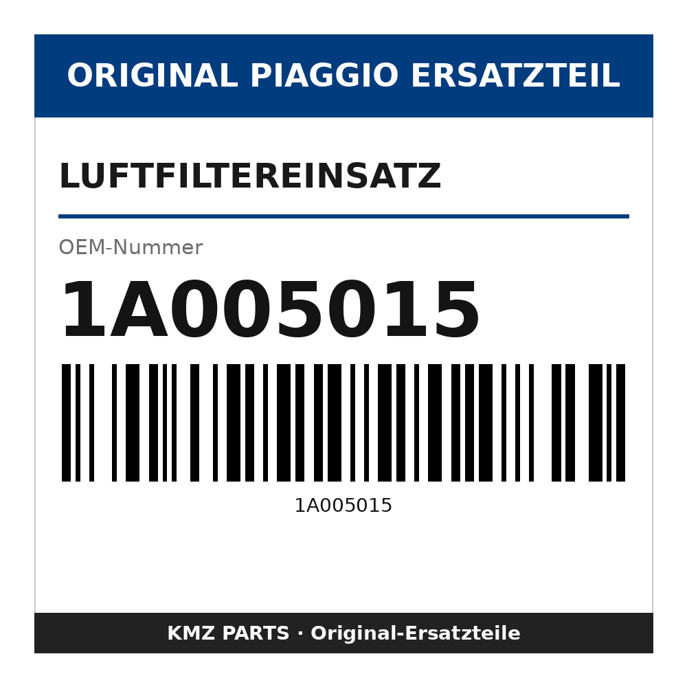 Piaggio Luftfiltereinsatz 1A005015