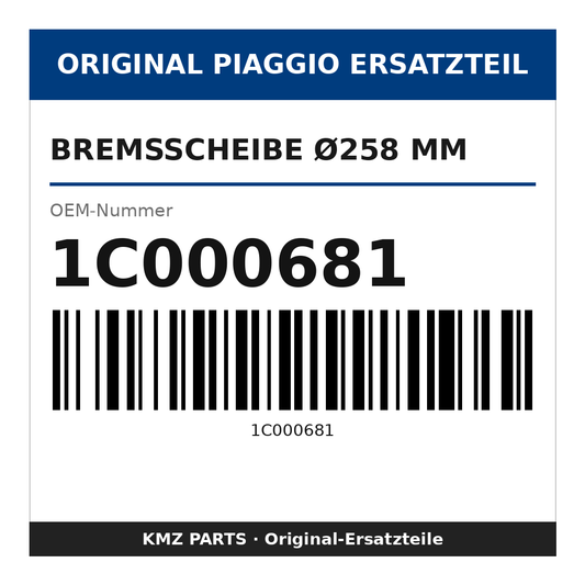 Piaggio Bremsscheibe Ø258 mm 1C000681