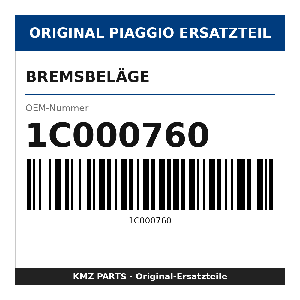 Piaggio Bremsbeläge 1C000760