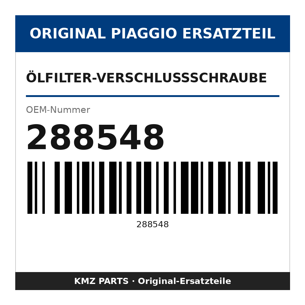 Piaggio Ölfilter-Verschlussschraube 288548