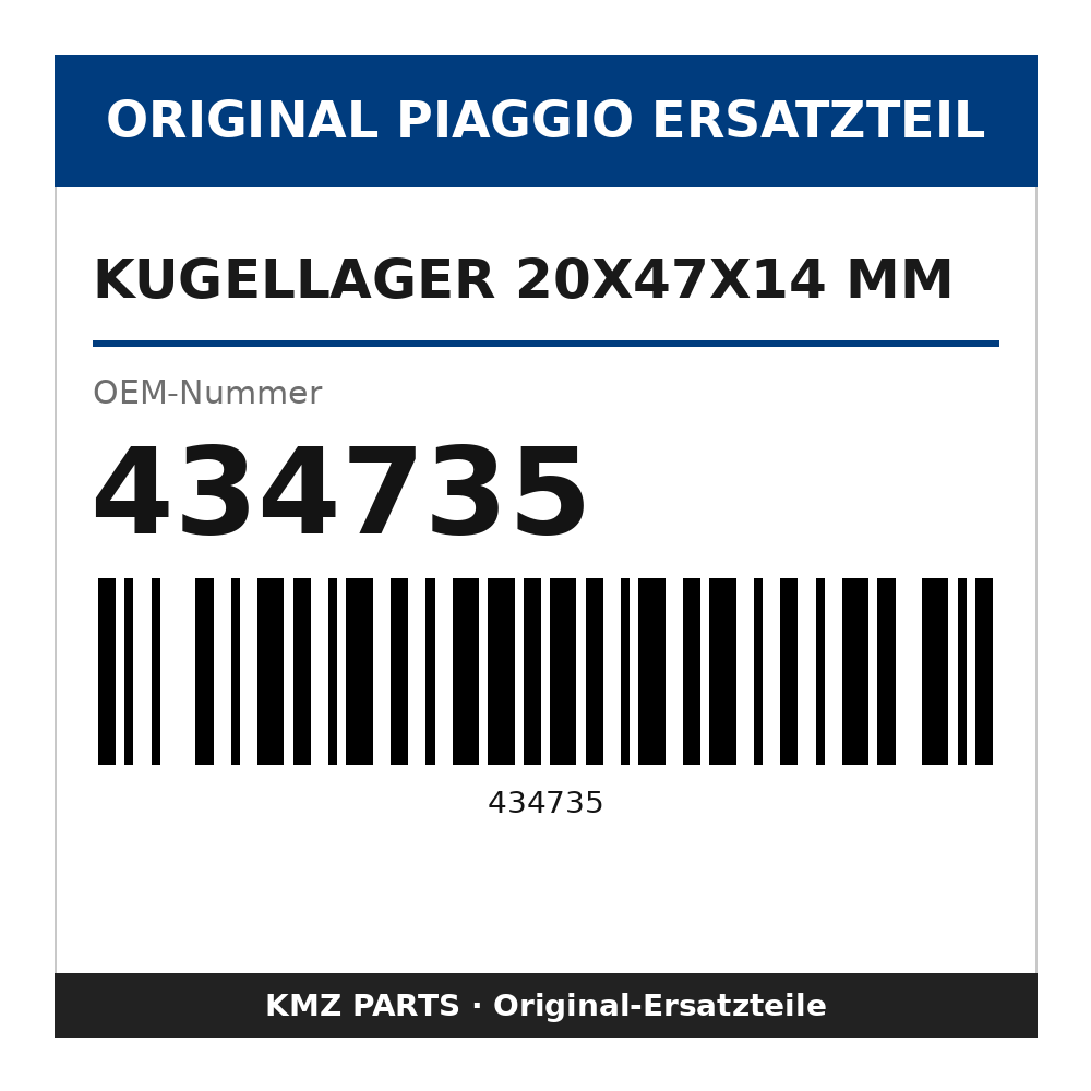 Piaggio Kugellager 20x47x14 mm 434735
