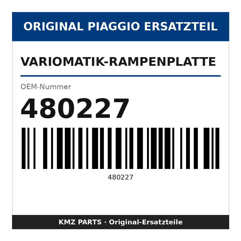 Piaggio Variomatik-Rampenplatte 480227