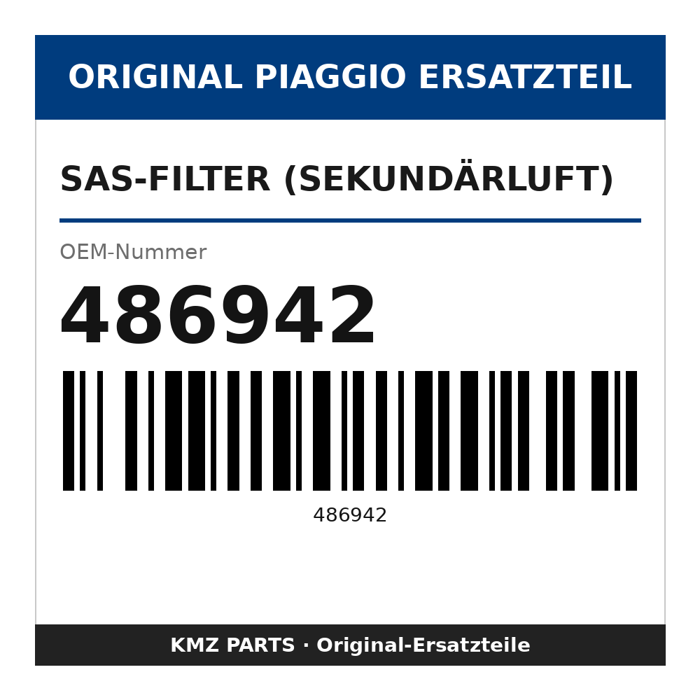 Piaggio SAS-Filter (Sekundärluft) 486942