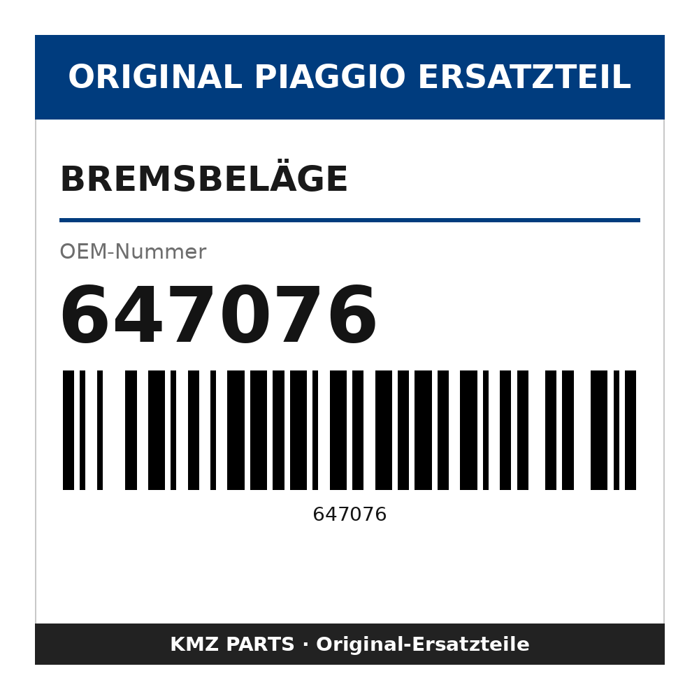Piaggio Bremsbeläge 647076