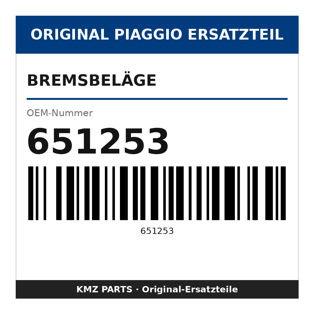 Piaggio Bremsbeläge 651253