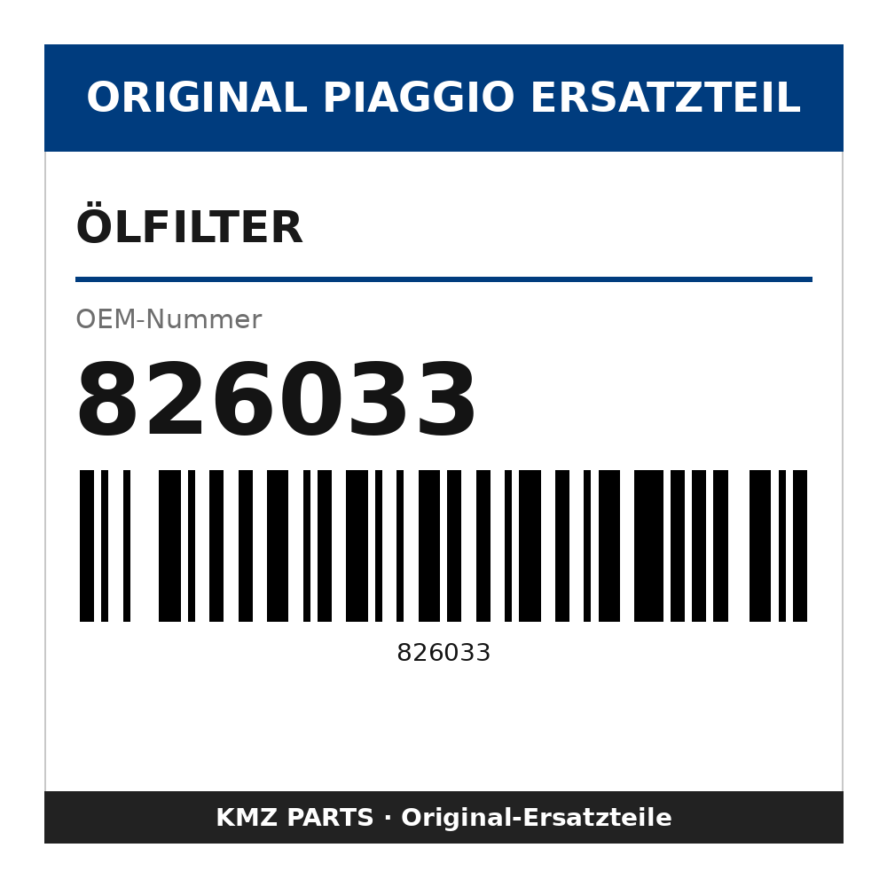 Piaggio Ölfilter 826033
