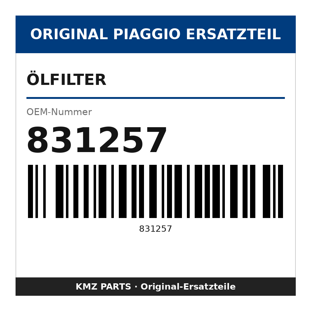 Piaggio Ölfilter 831257