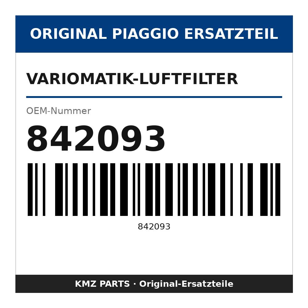 Piaggio Variomatik-Luftfilter 842093