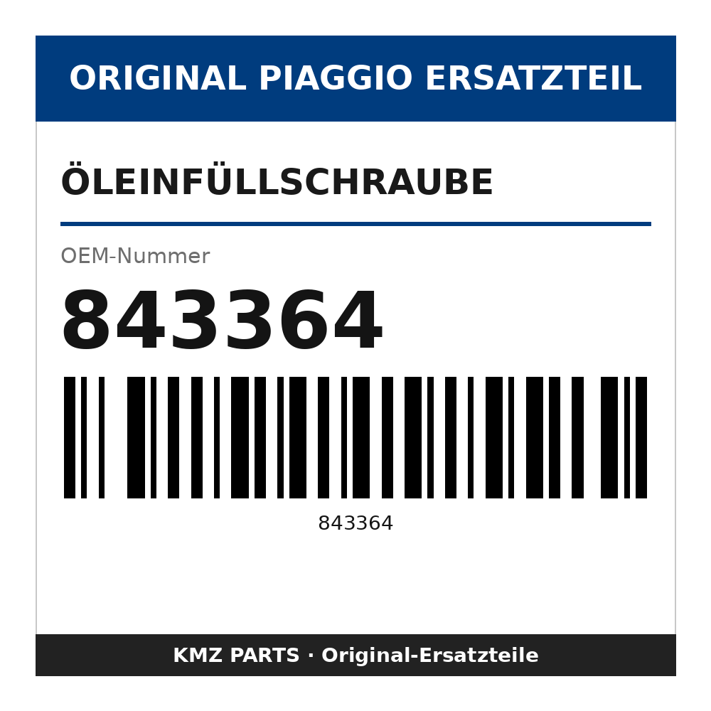Piaggio Öleinfüllschraube 843364