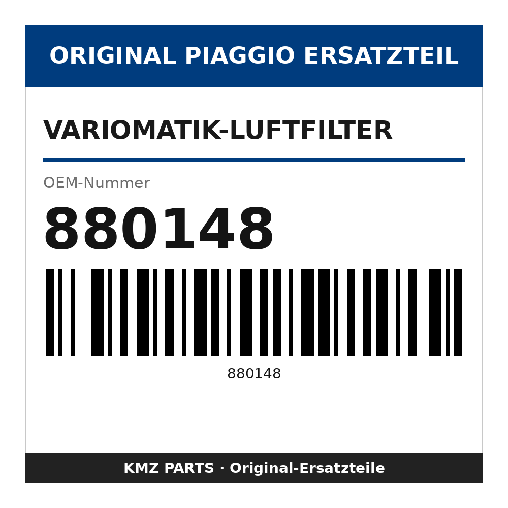 Piaggio Variomatik-Luftfilter 880148