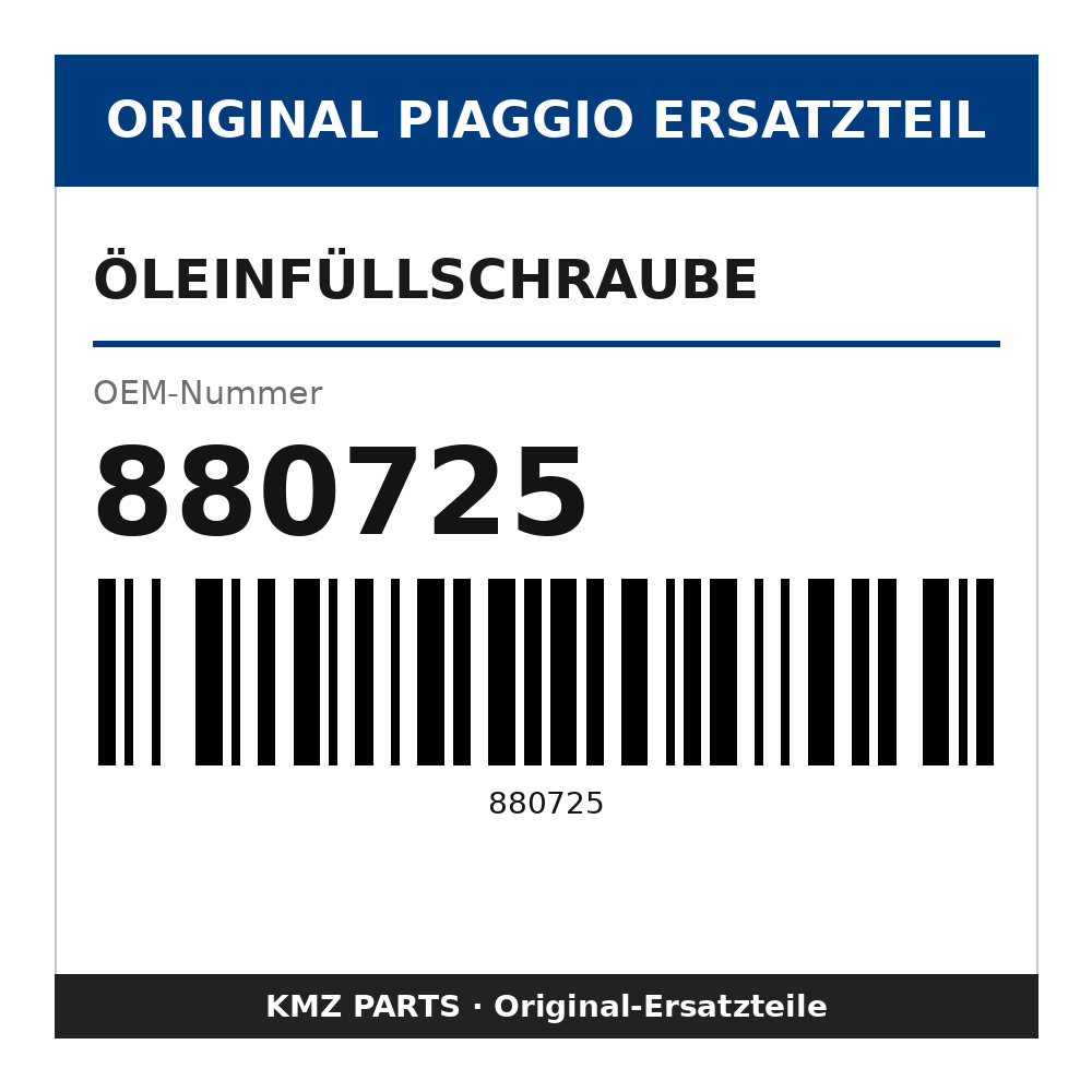 Piaggio Öleinfüllschraube 880725