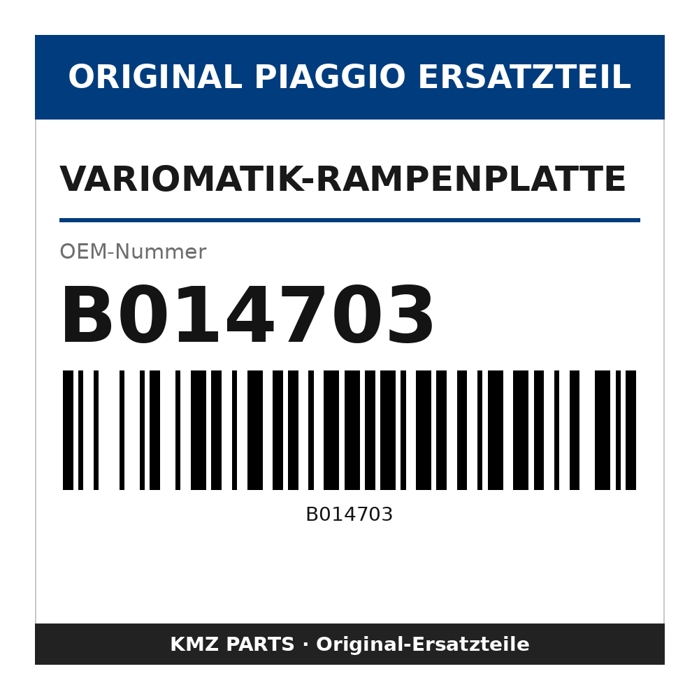 Piaggio Variomatik-Rampenplatte B014703