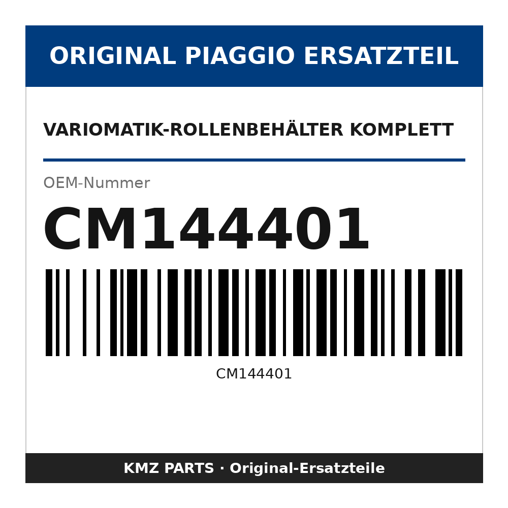 Piaggio Variomatik-Rollenbehälter komplett CM144401
