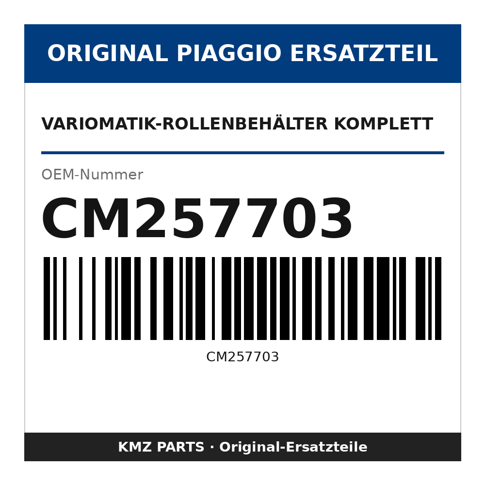 Piaggio Variomatik-Rollenbehälter komplett CM257703