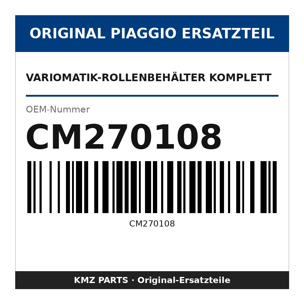 Piaggio Variomatik-Rollenbehälter komplett CM270108