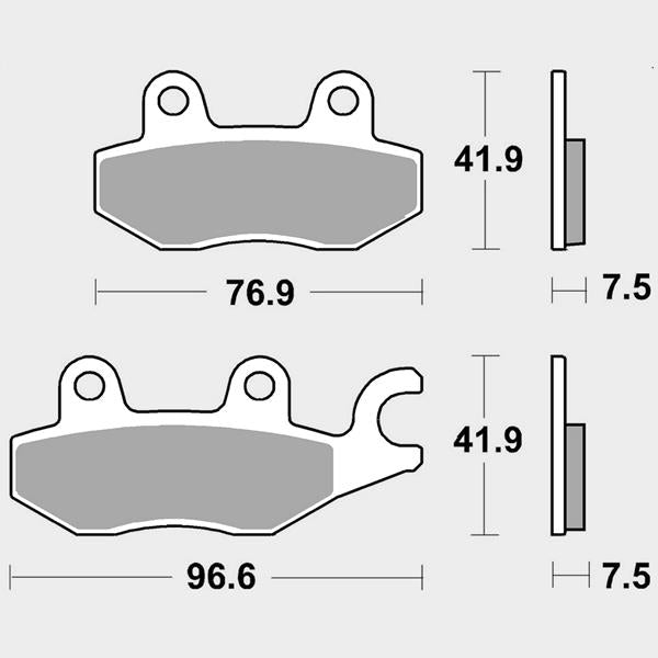 SBS Racing Bremsbeläge 955DS-1 DualSinter passend für Kawasaki