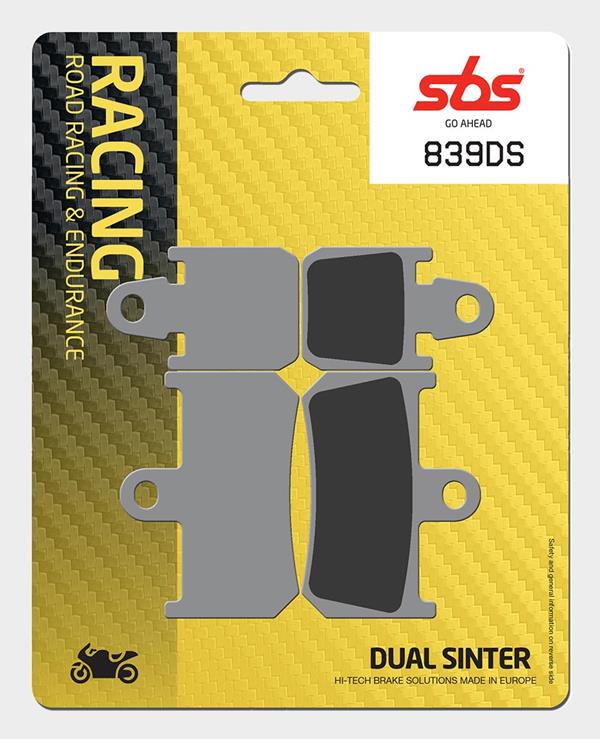 SBS Racing Bremsbeläge 839DS-1 DualSinter passend für Yamaha