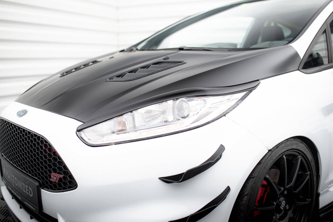 Scheinwerfer Blenden Böser Blick V.1 passend für Ford Fiesta ST / ST-Line / Standard Mk7 FL schwarz Hochglanz