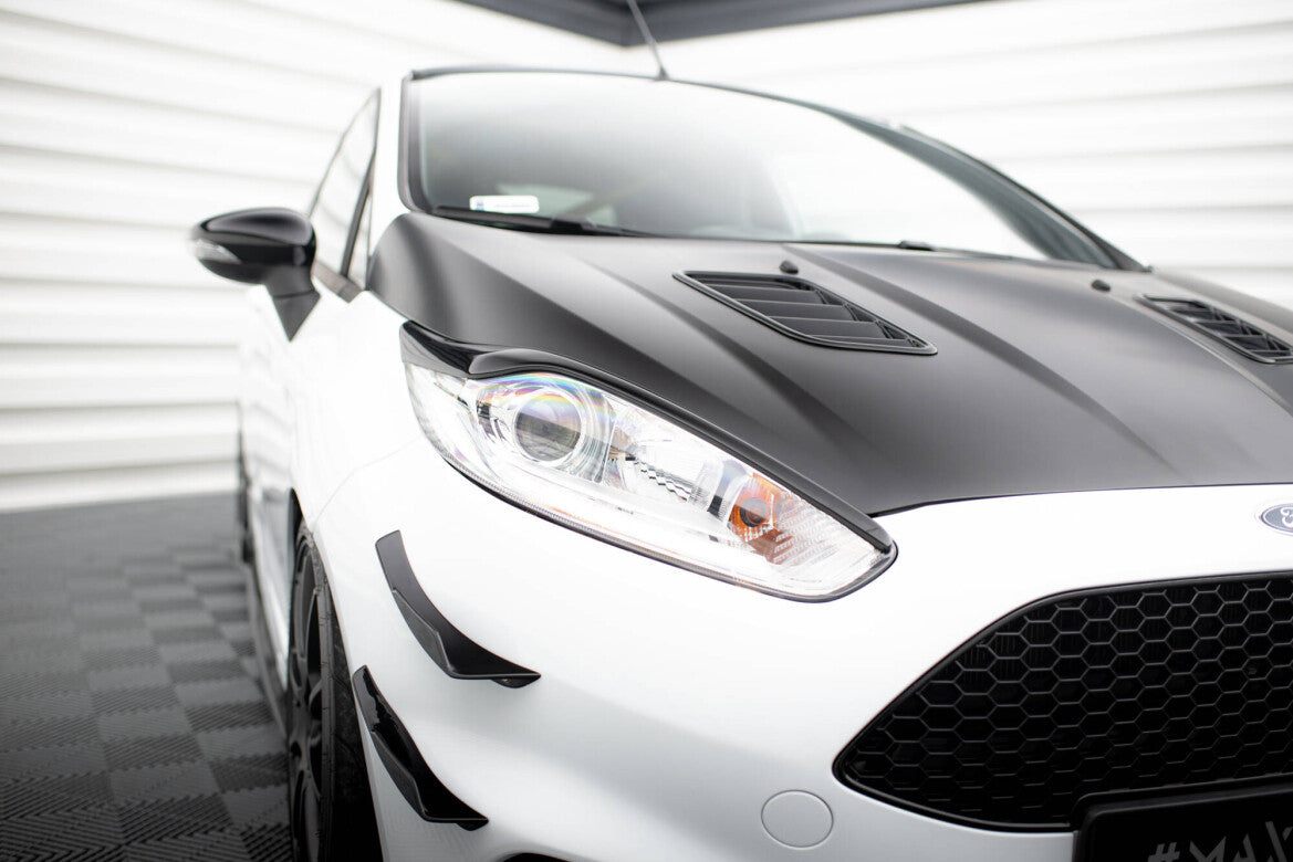 Scheinwerfer Blenden Böser Blick V.2 passend für Ford Fiesta ST / ST-Line / Standard Mk7 FL schwarz Hochglanz