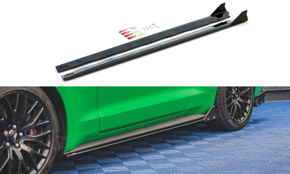 Seitenschweller Ansatz (Paar) + Flaps passend für Ford Mustang GT Mk6 FL