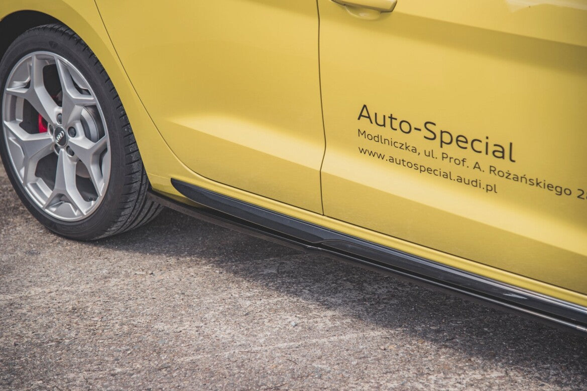 Seitenschweller Ansatz (Paar) passend für Audi A1 S-Line GB schwarz Hochglanz