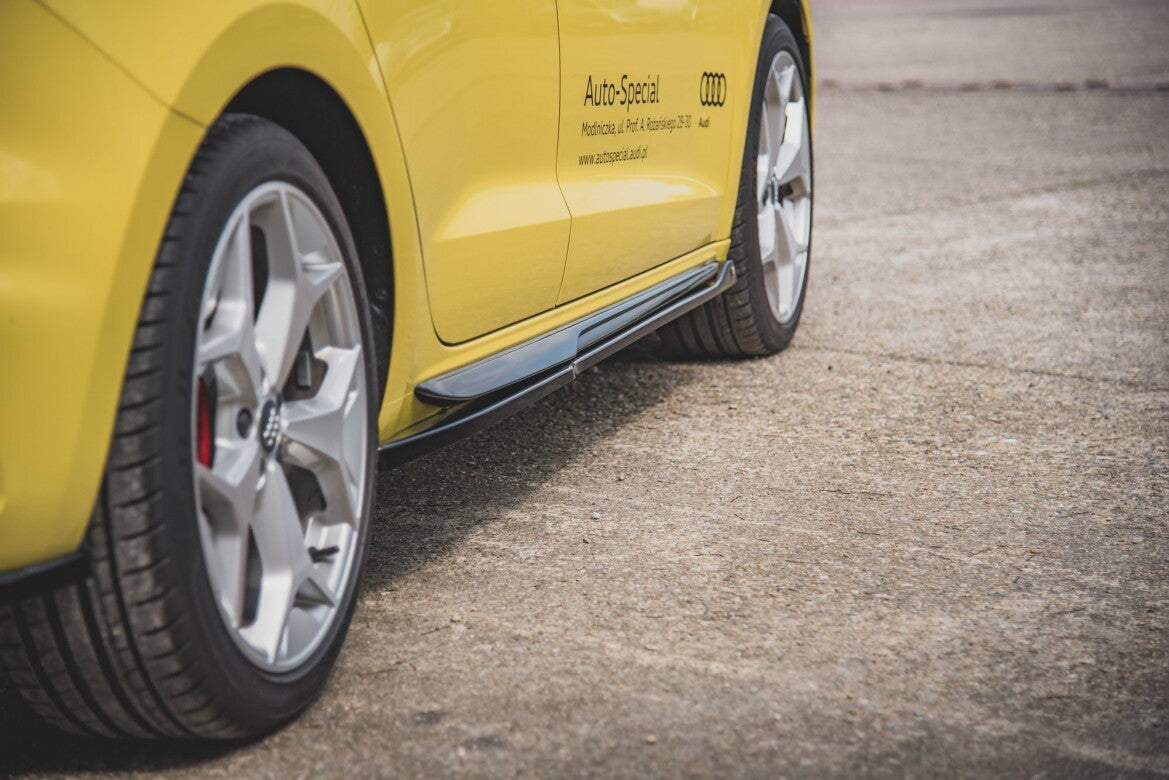 Seitenschweller Ansatz (Paar) passend für Audi A1 S-Line GB schwarz Hochglanz