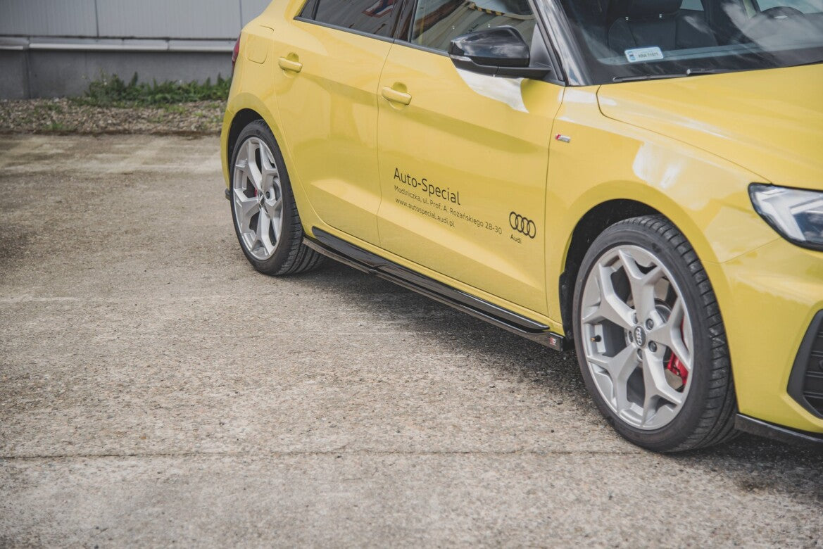 Seitenschweller Ansatz (Paar) passend für Audi A1 S-Line GB schwarz Hochglanz