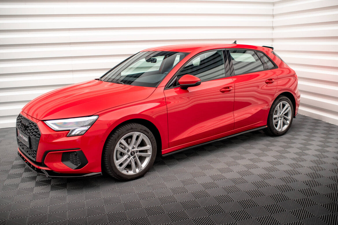 Seitenschweller Ansatz (Paar) passend für Audi A3 8Y schwarz Hochglanz