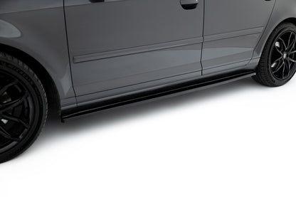 Seitenschweller Ansatz (Paar) passend für Audi A3 Sportback 8P / 8P FL schwarz Hochglanz