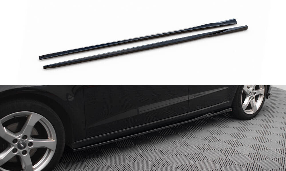 Seitenschweller Ansatz (Paar) passend für Audi A3 Sportback 8V FL schwarz Hochglanz