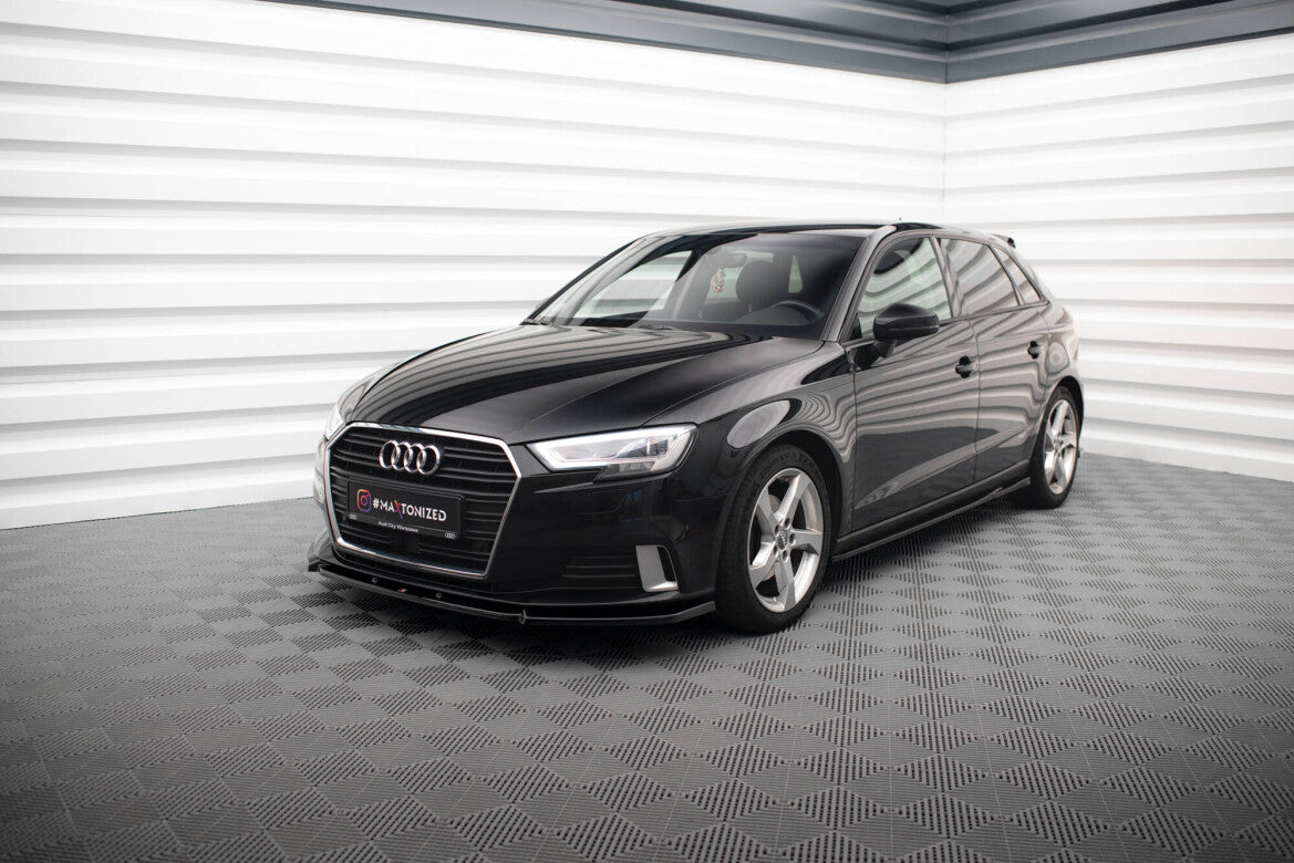 Seitenschweller Ansatz (Paar) passend für Audi A3 Sportback 8V FL schwarz Hochglanz