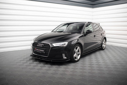 Seitenschweller Ansatz (Paar) passend für Audi A3 Sportback 8V FL schwarz Hochglanz