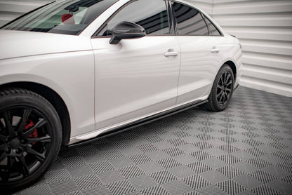 Seitenschweller Ansatz (Paar) passend für Audi A4 B9 FL schwarz Hochglanz