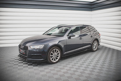 Seitenschweller Ansatz (Paar) passend für Audi A4 B9 schwarz Hochglanz