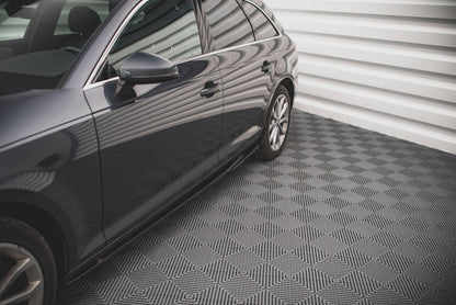 Seitenschweller Ansatz (Paar) passend für Audi A4 B9 schwarz Hochglanz