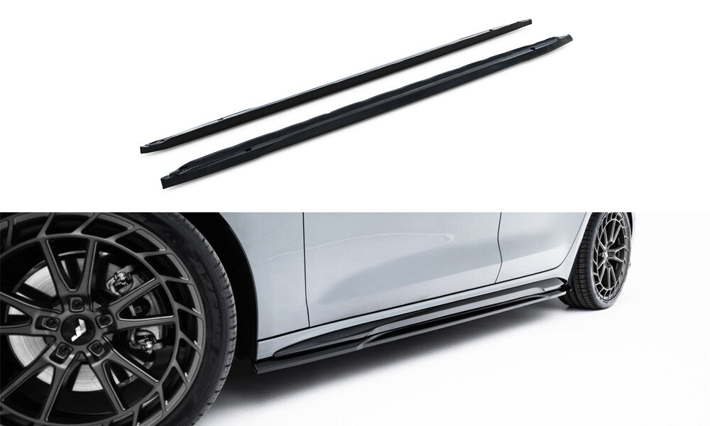 Seitenschweller Ansatz (Paar) passend für Audi A5 S-Line / S5 Limousine / Avant B10 schwarz Hochglanz