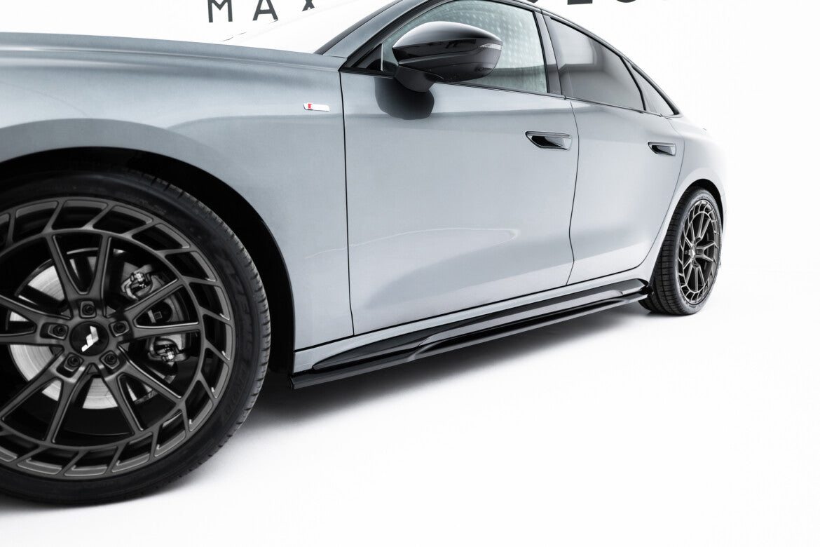 Seitenschweller Ansatz (Paar) passend für Audi A5 S-Line / S5 Limousine / Avant B10 schwarz Hochglanz
