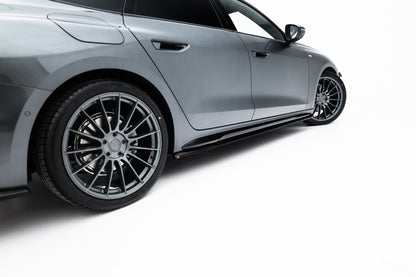 Seitenschweller Ansatz (Paar) passend für Audi A5 S-Line / S5 Limousine / Avant B10 schwarz Hochglanz
