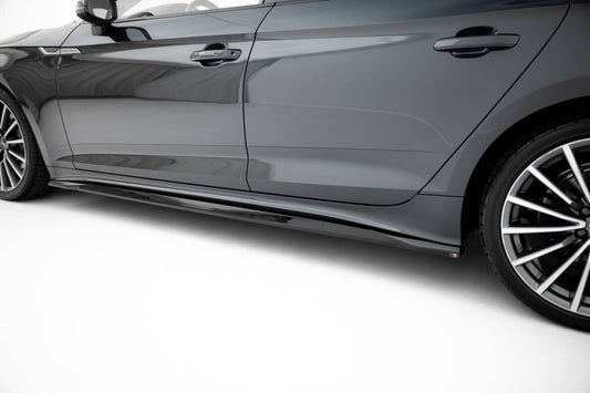 Seitenschweller Ansatz (Paar) passend für Audi A5 Sportback F5 FL schwarz Hochglanz