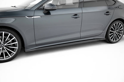 Seitenschweller Ansatz (Paar) passend für Audi A5 Sportback F5 FL schwarz Hochglanz