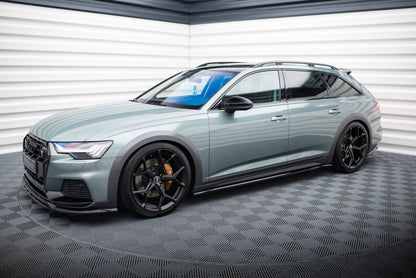 Seitenschweller Ansatz (Paar) passend für Audi A6 Allroad C8 schwarz Hochglanz