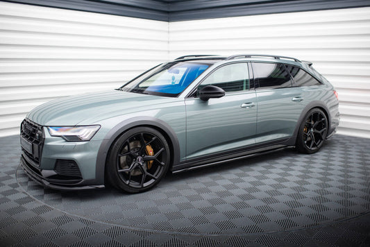 Seitenschweller Ansatz (Paar) passend für Audi A6 Allroad C8 schwarz Hochglanz