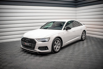 Seitenschweller Ansatz (Paar) passend für Audi A6 C8 schwarz Hochglanz