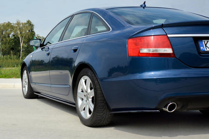 Seitenschweller Ansatz (Paar) passend für Audi A6 S-Line C6 / C6 FL schwarz Hochglanz
