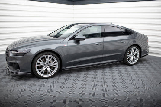 Seitenschweller Ansatz (Paar) passend für Audi A7 S-Line C8 / S7 C8 / C8 FL / S7 FL schwarz Hochglanz